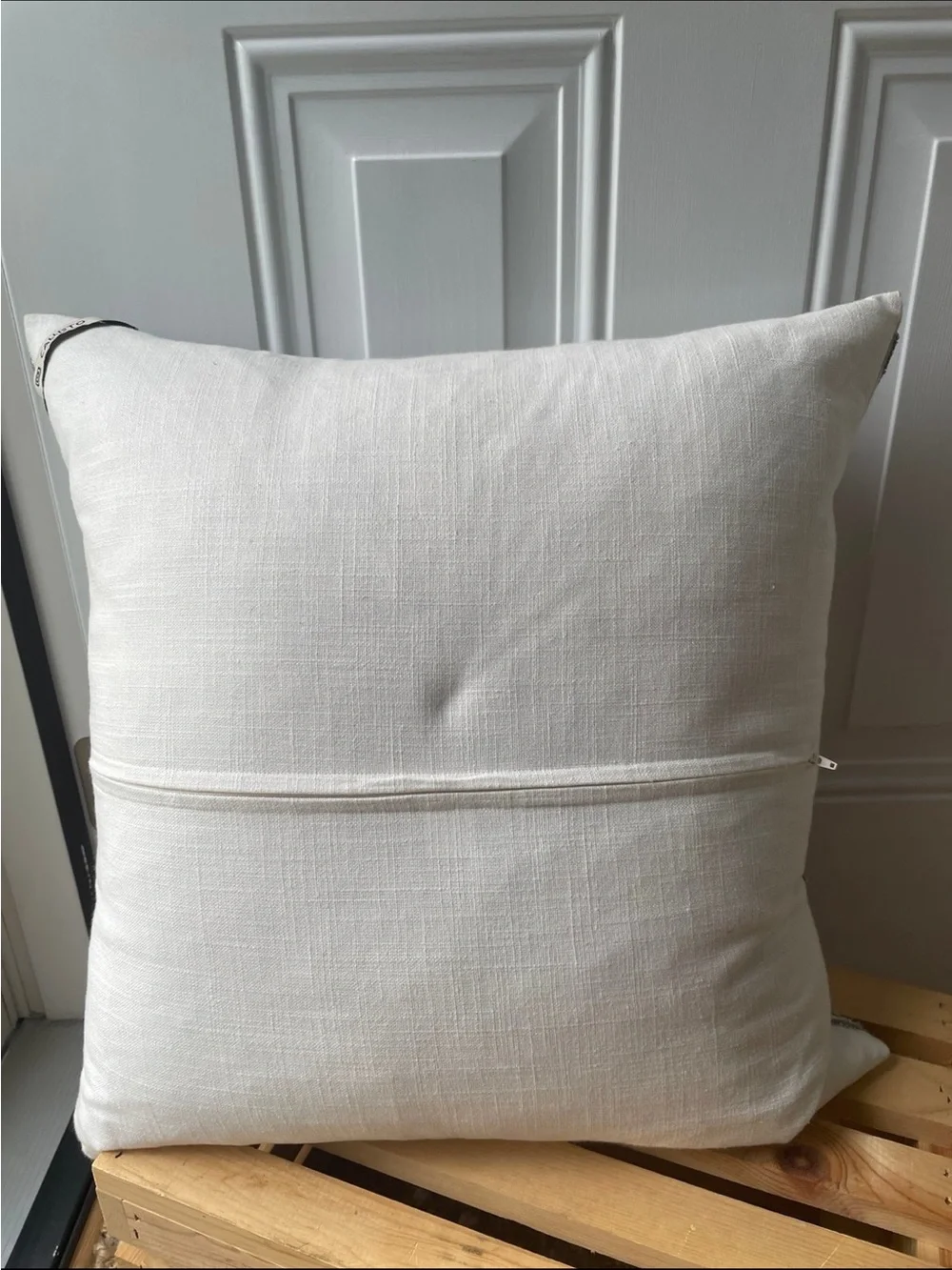 Callisto Cream and Gray Embroidered Accent Pillow